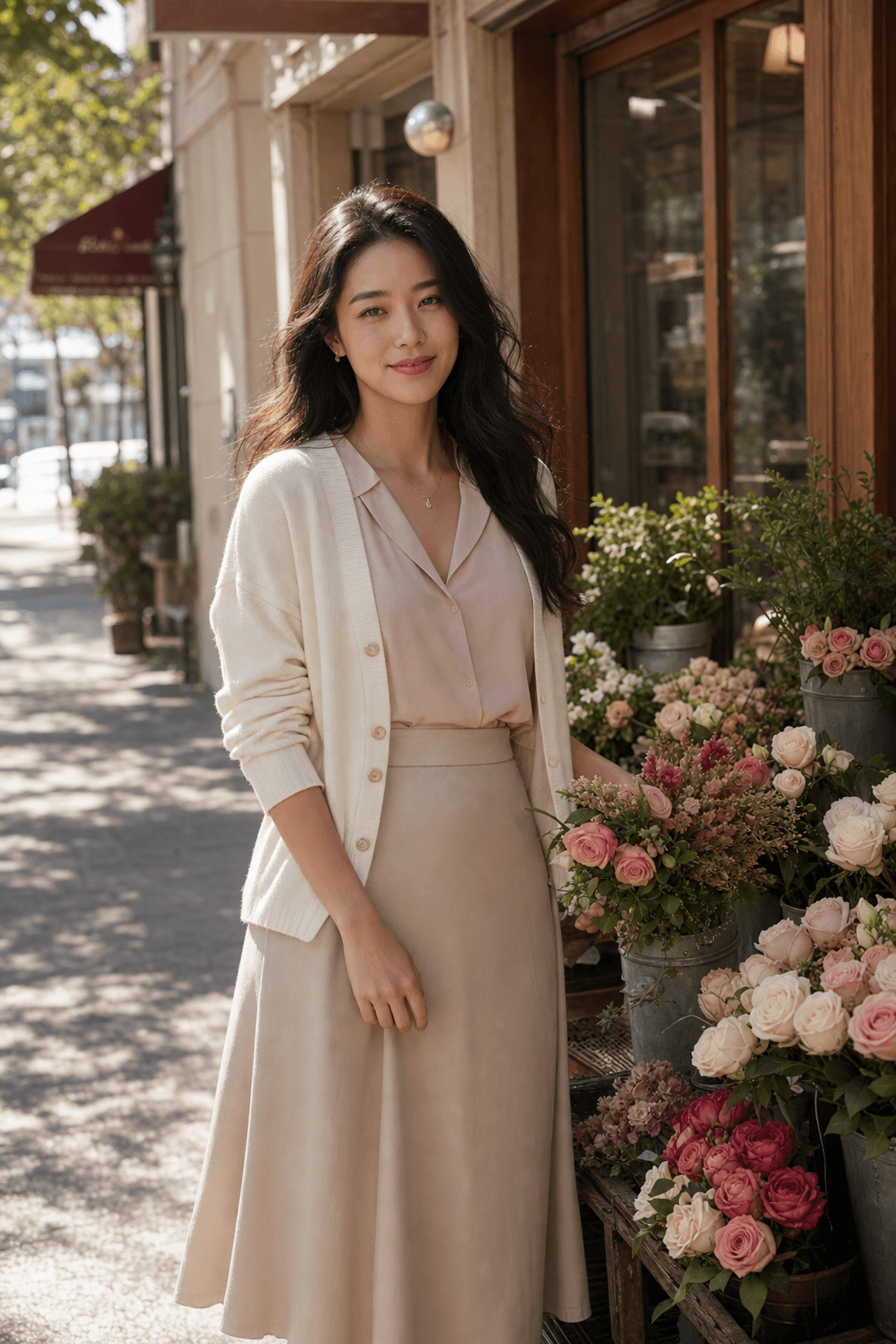 Sunlit Vintage Flower Market
