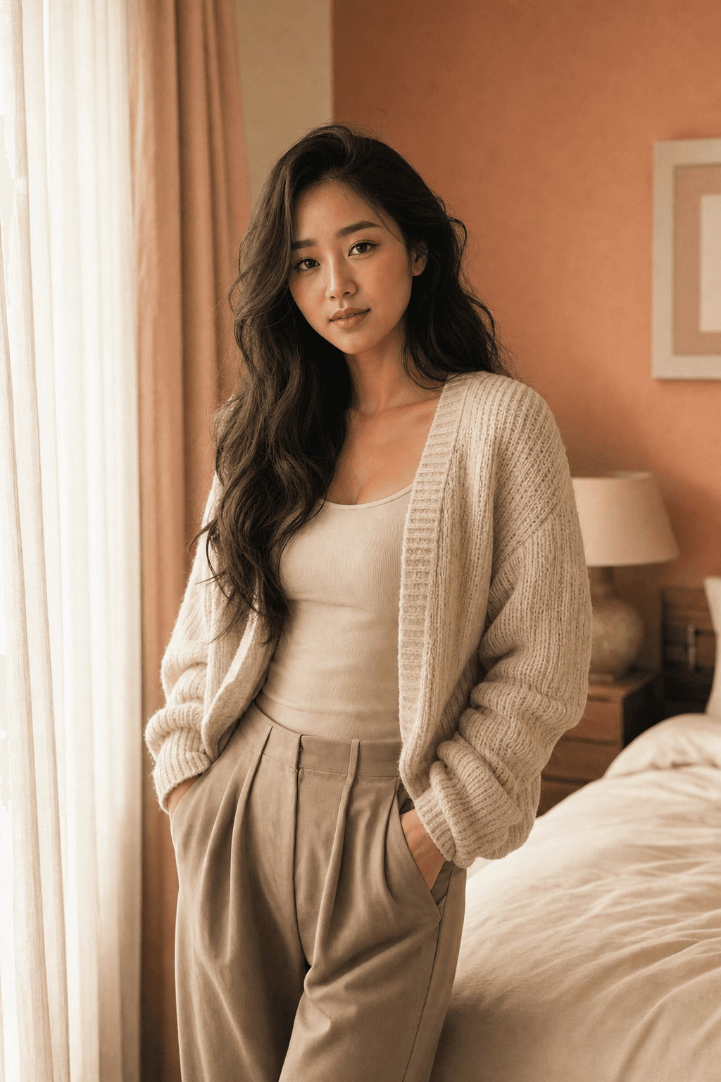 Soft Peach Bedroom Editorial