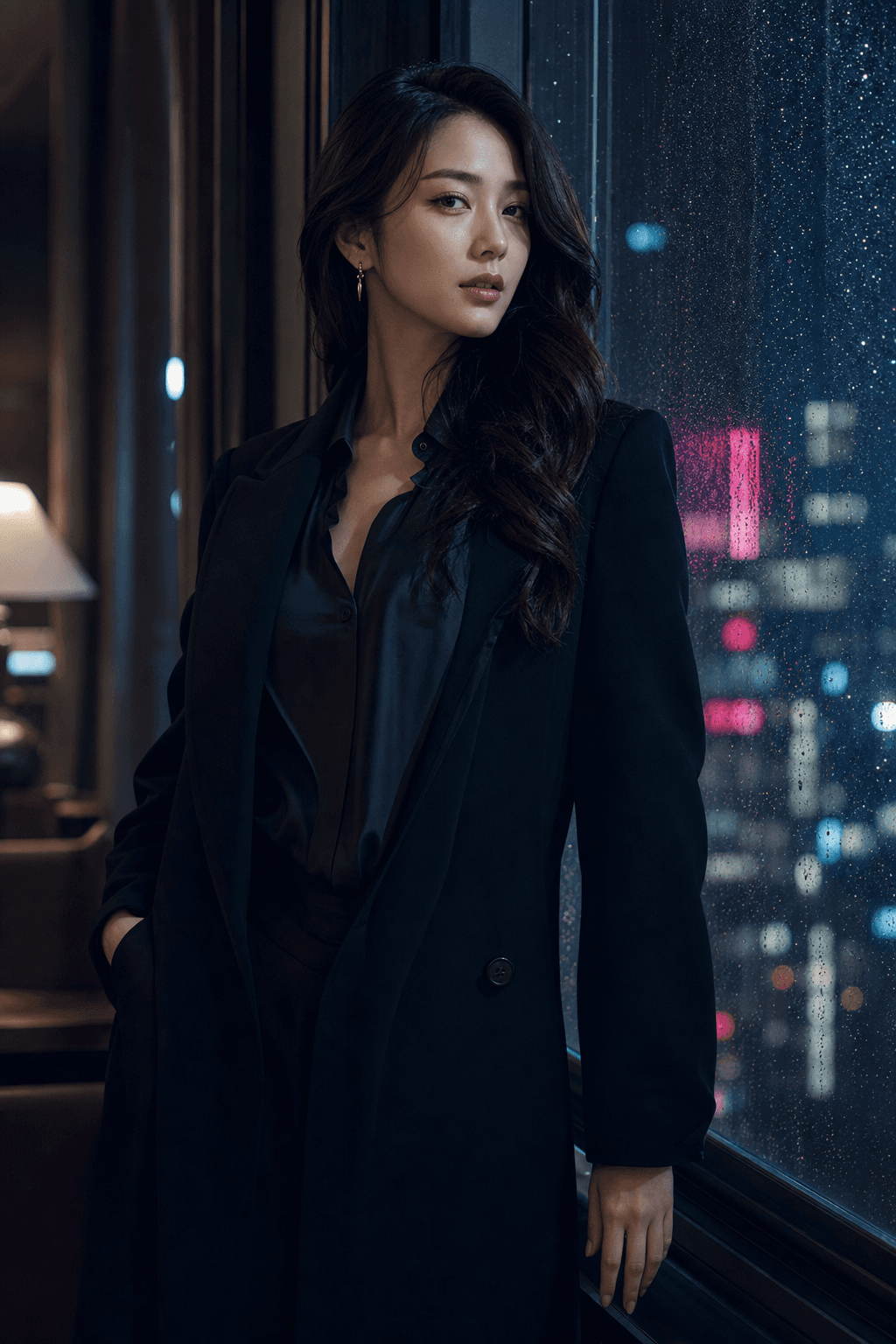 Rainy Neon Window